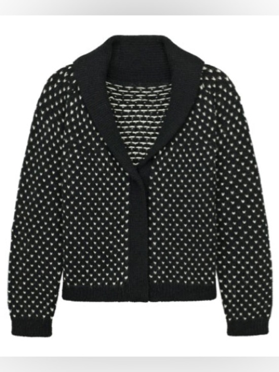 THE GREAT. The Tiny Hearts Lodge Wool and Alpaca Blend Cardigan - Picture 3 of 14